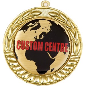 70MM CUSTOM VINYL DOMED LEAF MEDAL  **BUDGET OPTION**